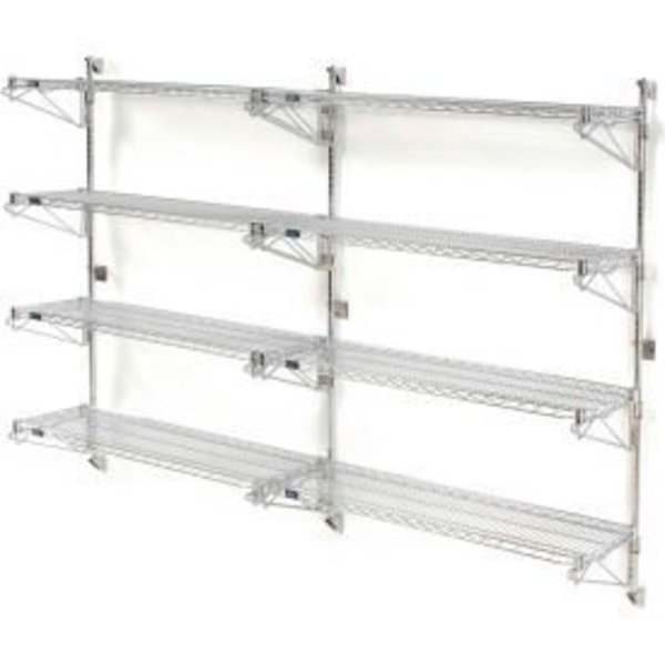 Global Equipment Nexel    Chrome Wall Mount Wire 4 Shelf Add-Ons, 72"W x 24"D x 63"H 798243